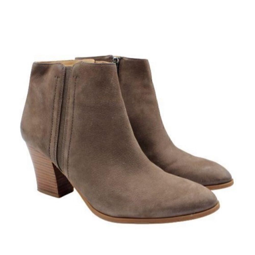 Franco Sarto Aeron Brown Leather Chelsea Side Zip Ankle Boots Sz 10